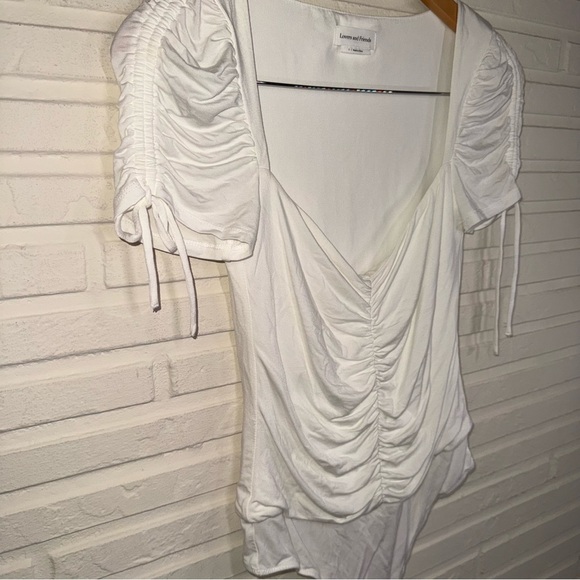 Lovers and Friends White Ruched Jupiter Bodysuit, Women’s Size Small - Picture 5 of 12